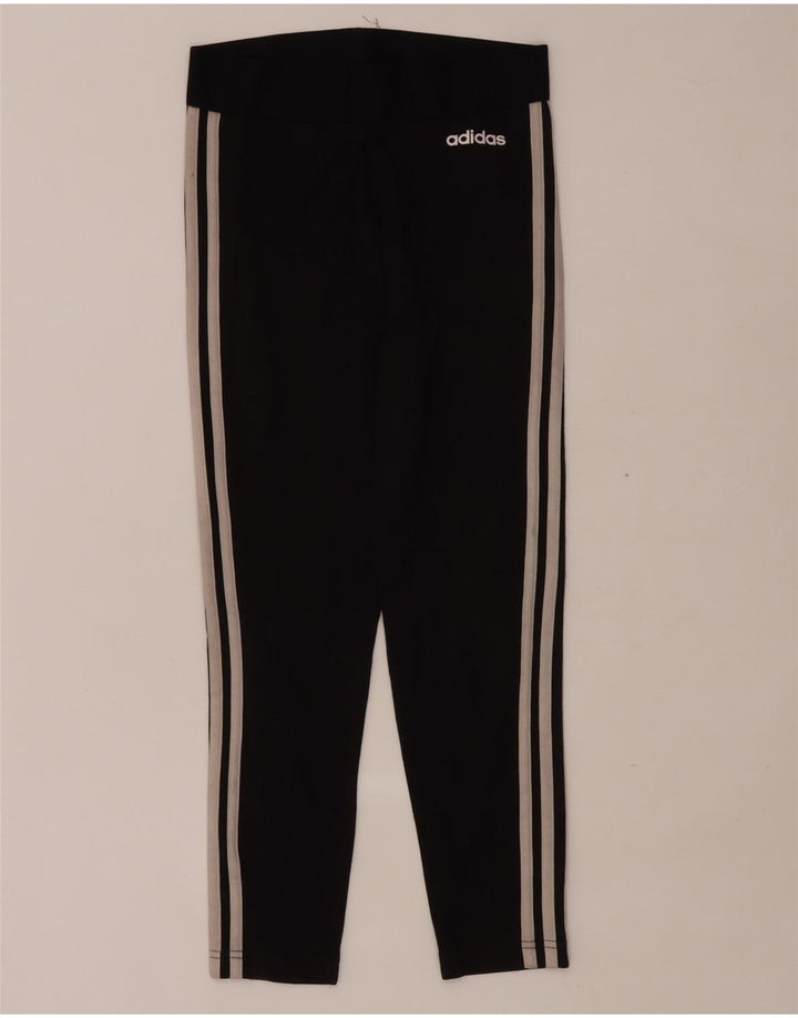 Adidas Damen Leggings UK 8 Small Schwarz Baumwolle