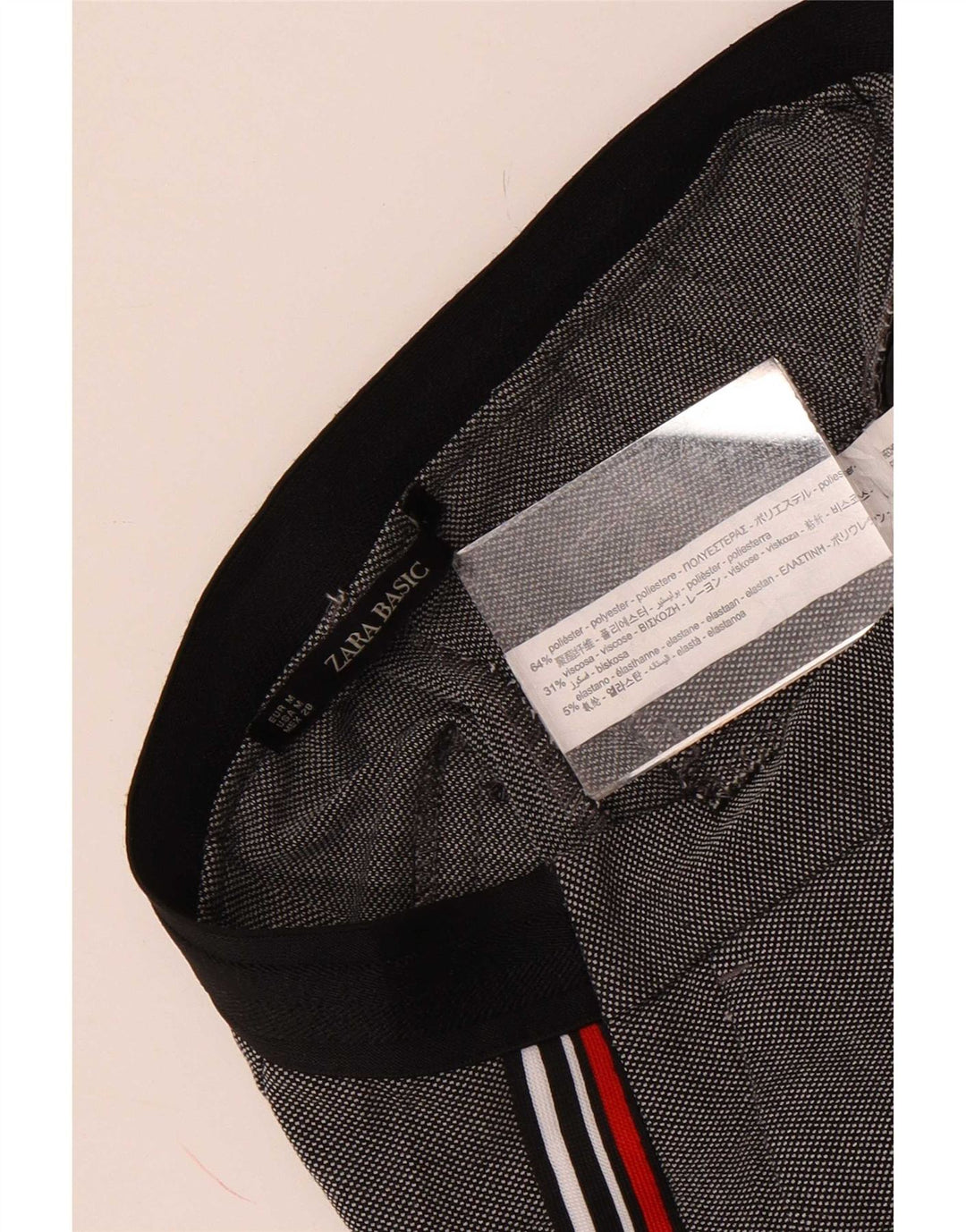 Schmale Chino-Hose für Damen von Zara, mittelgroß, W28, L27, graues Colourblock-Polyester