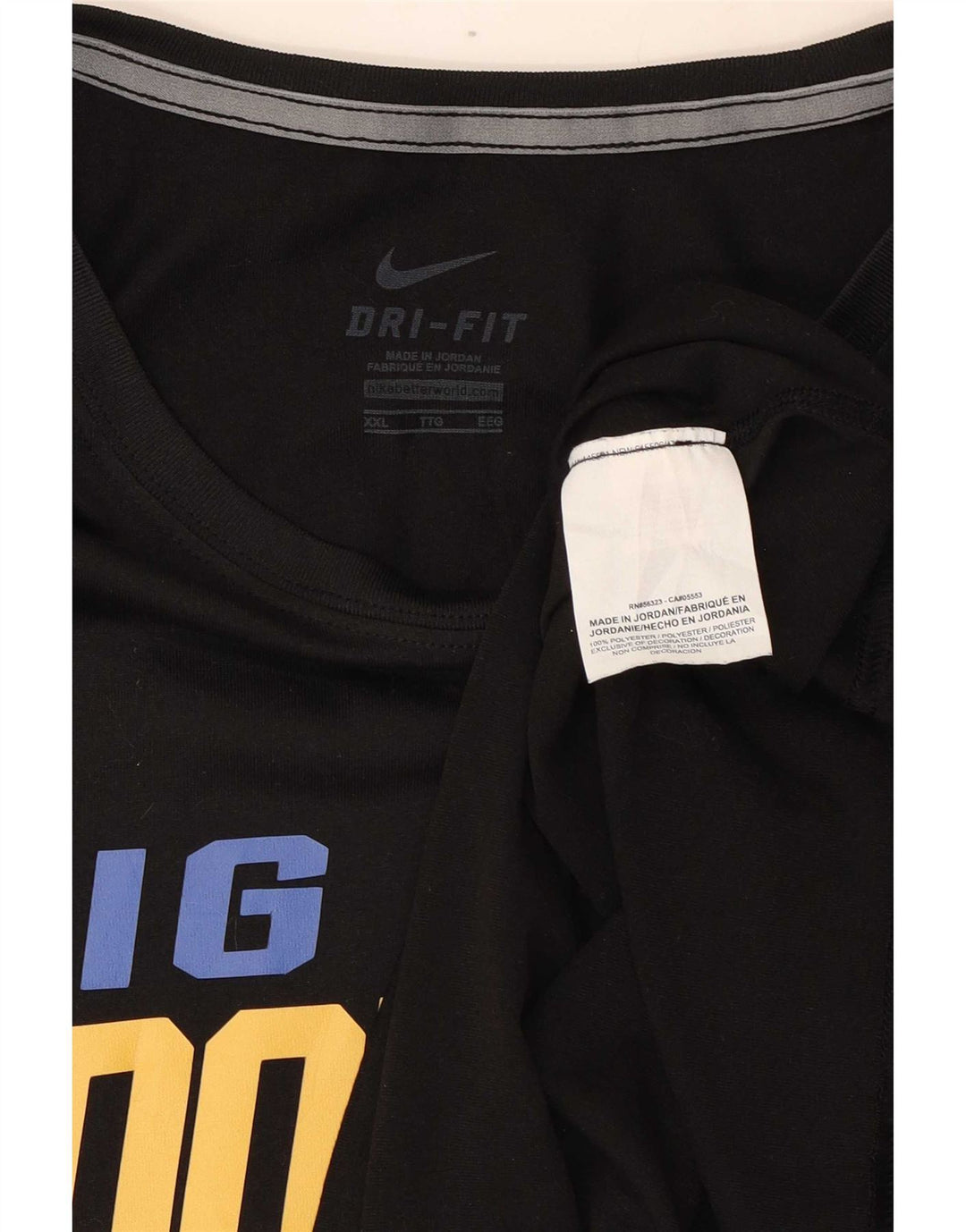 Nike Damen Dri Fit Graphic Top Langarm UK 20 2XL Schwarz Polyester