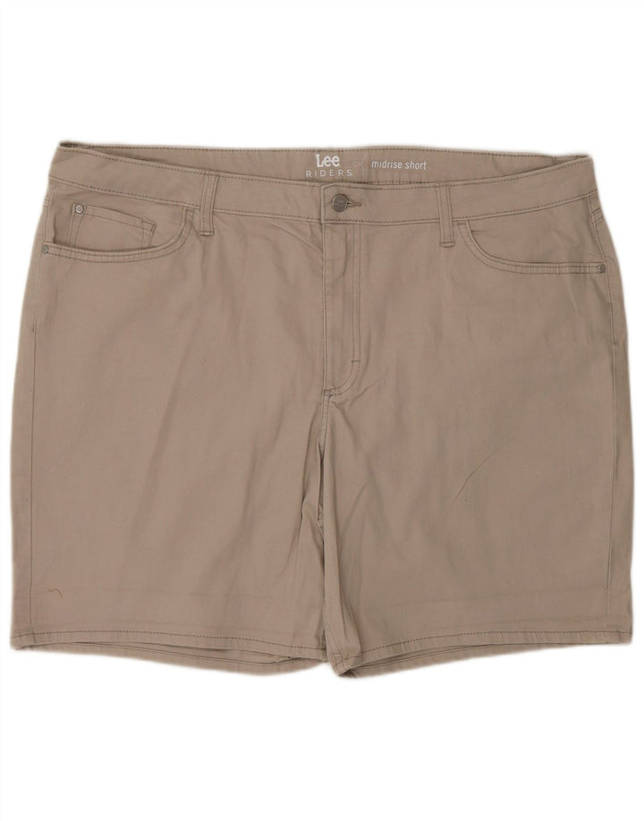 LEE Damen Riders Mid Rise Casual Shorts US 20 2XL W40 Beige Baumwolle