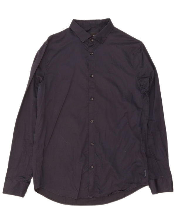 Armani Exchange Herrenhemd Mittelschwarze Baumwolle