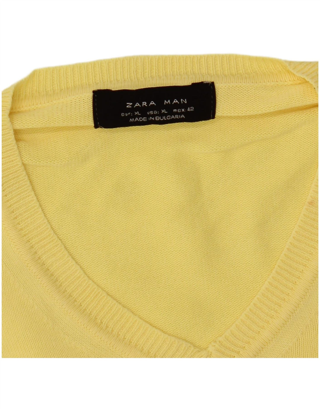 Zara Herren V-Ausschnitt Pullover Pullover XL Gelb