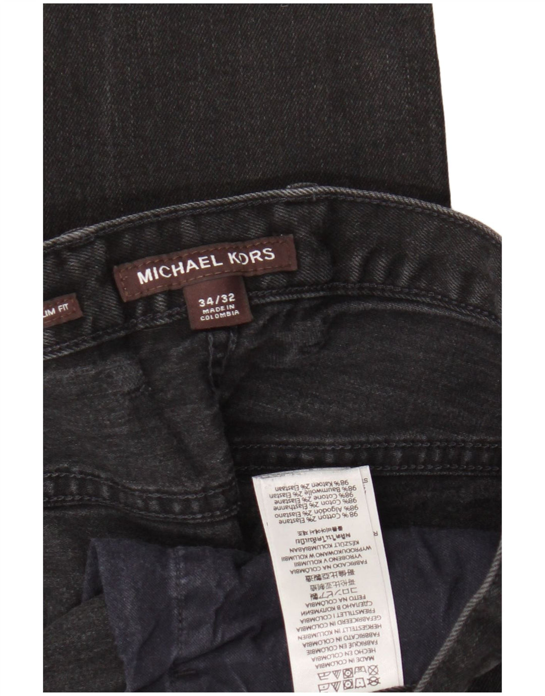 Michael Kors Herren Slim Jeans W34 L32 Schwarze Baumwolle