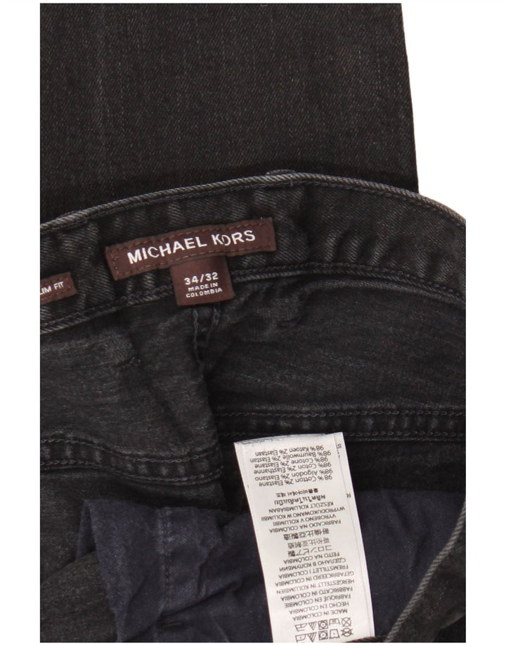 Michael Kors Herren Slim Jeans W34 L32 Schwarze Baumwolle