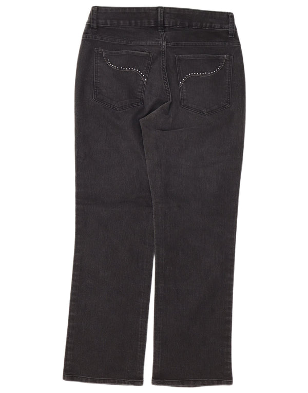 LEE Damen Riders Straight Jeans US 10 Large W32 L29 Schwarze Baumwolle