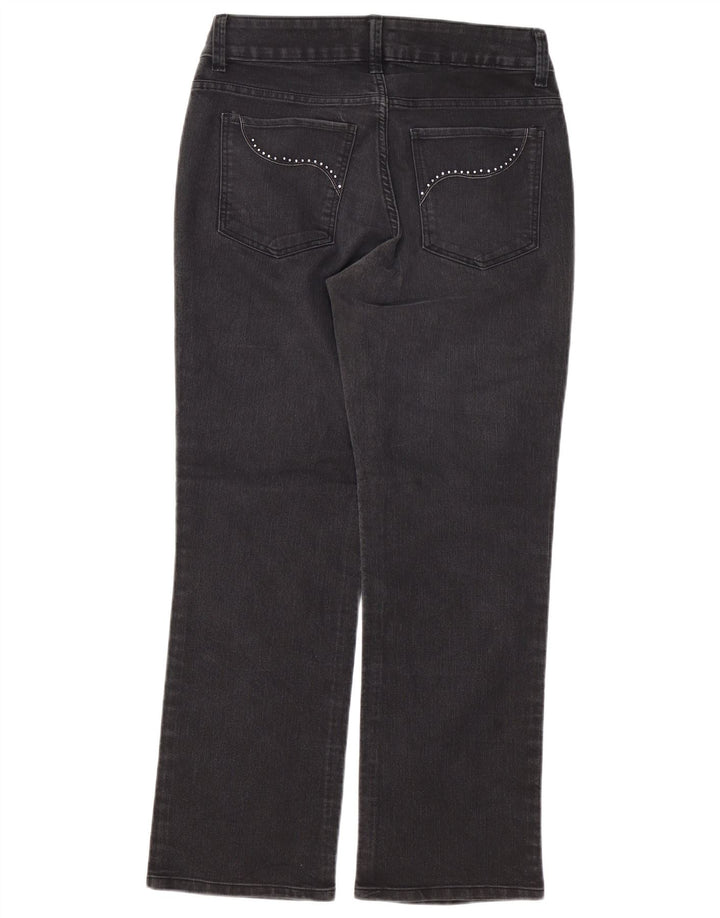 LEE Damen Riders Straight Jeans US 10 Large W32 L29 Schwarze Baumwolle