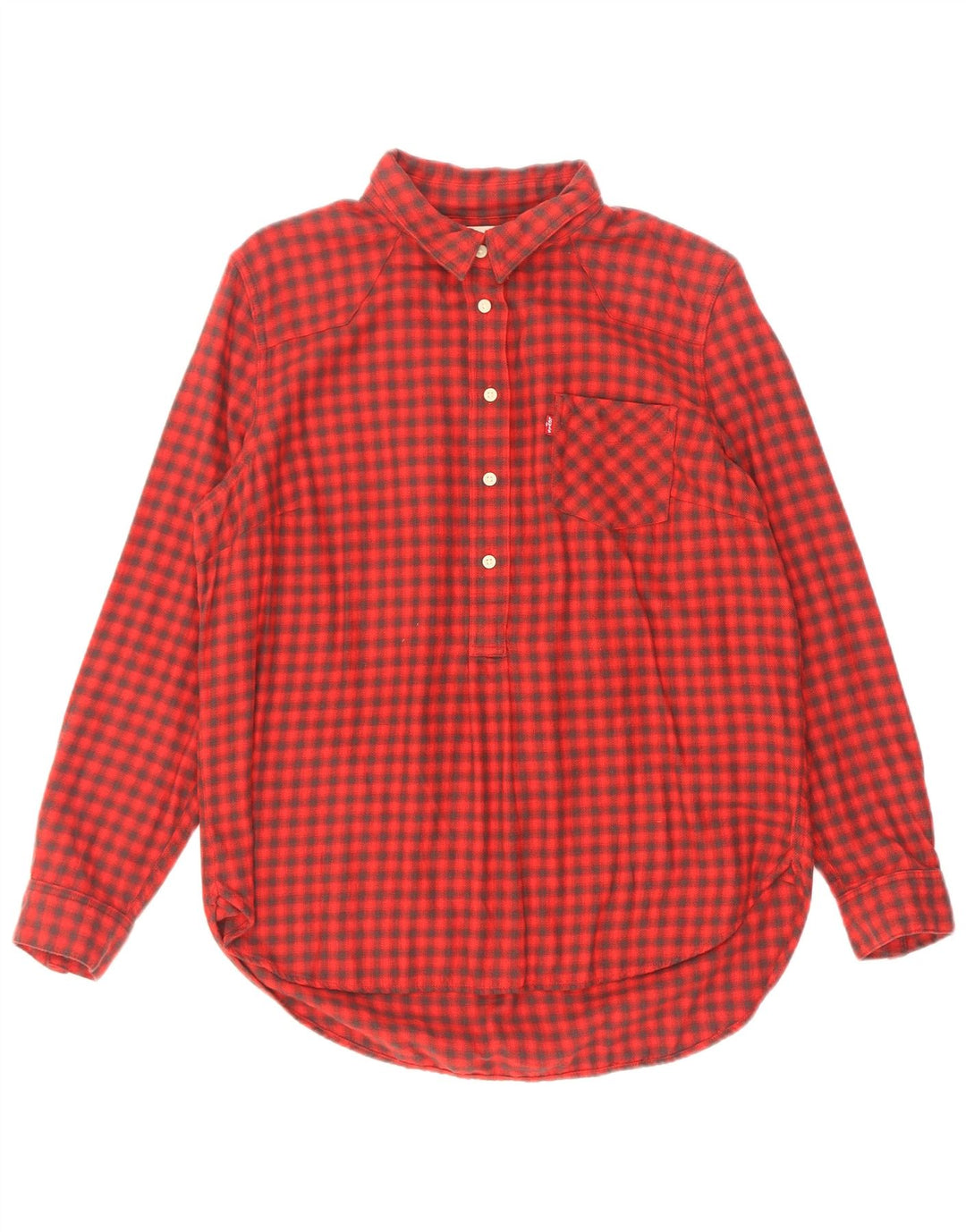 Levi's Damen-Flanell-Pullover-Hemd, UK 16, große rote Gingham-Baumwolle