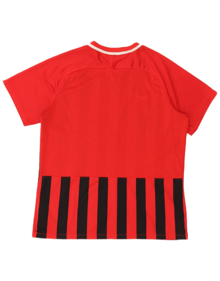 Nike Herren Dri Fit T-Shirt Top XL Rot gestreift Polyester