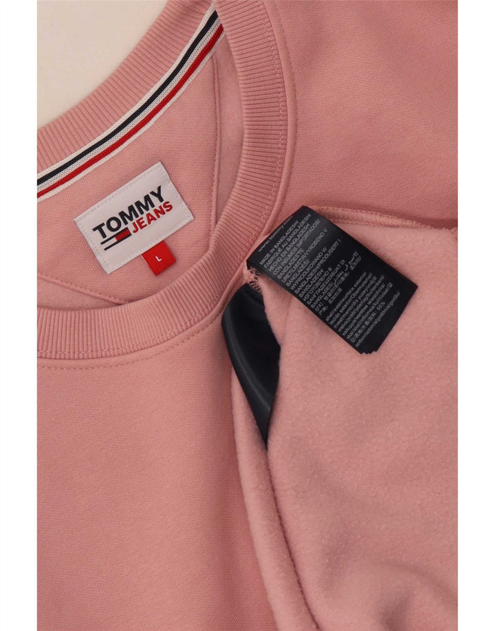 Tommy Hilfiger Herren-Sweatshirt, Pullover, groß, rosa, Baumwolle
