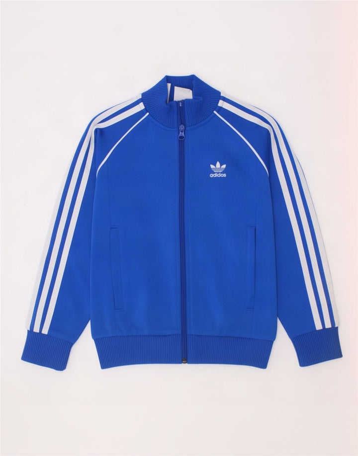Adidas Jungen-Trainingsanzug-Top-Jacke, 6–7 Jahre, blaues Polyester