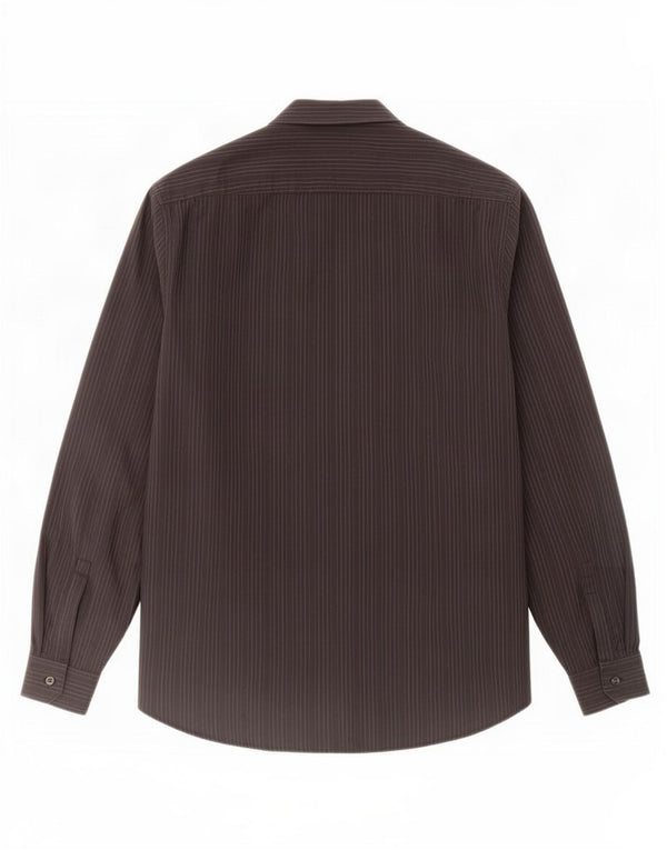 Hugo Boss Mens Slim Fit Shirt Size 41/42 Large Black Pinstripe Cotton