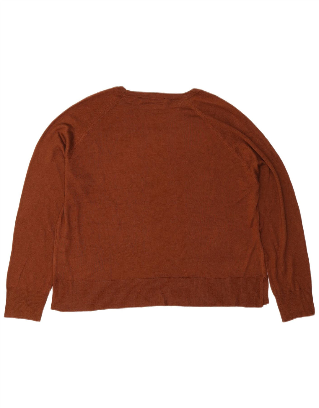 Übergroßer Damen-Pullover mit U-Boot-Ausschnitt von Zara, Gr. 14, mittelbraune Viskose