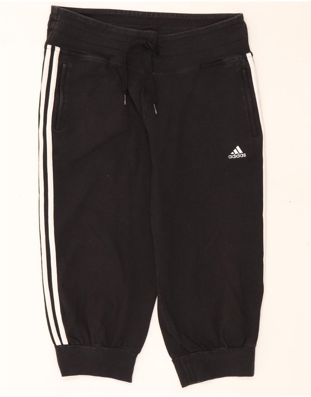 ADIDAS Damen Capri-Trainingshose, Jogginghose, UK 16, Größe L, Schwarz, Baumwolle