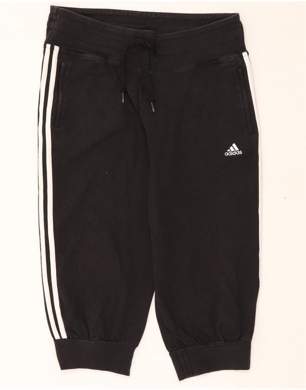 ADIDAS Damen Capri-Trainingshose, Jogginghose, UK 16, Größe L, Schwarz, Baumwolle