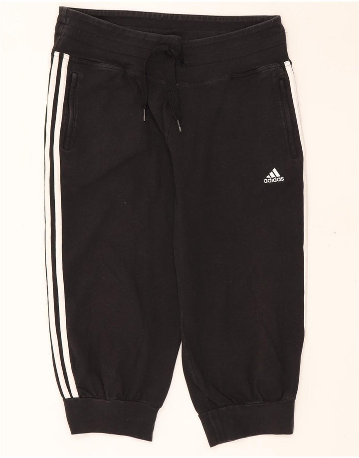 ADIDAS Damen Capri-Trainingshose, Jogginghose, UK 16, Größe L, Schwarz, Baumwolle