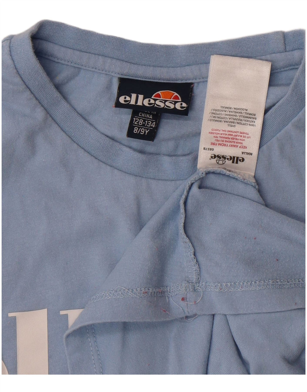 Ellesse Jungen-T-Shirt mit Grafik, 8–9 Jahre, blaue Baumwolle
