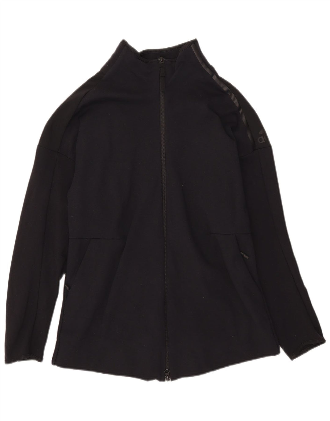Adidas Damen Trainingsanzug Top Jacke UK 14 Medium Schwarz