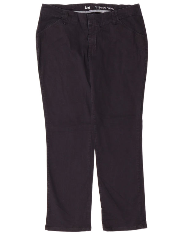 Kurze Chino-Hose für Damen von Lee, US 12, Größe L, W34, L28, Marineblau, Baumwolle