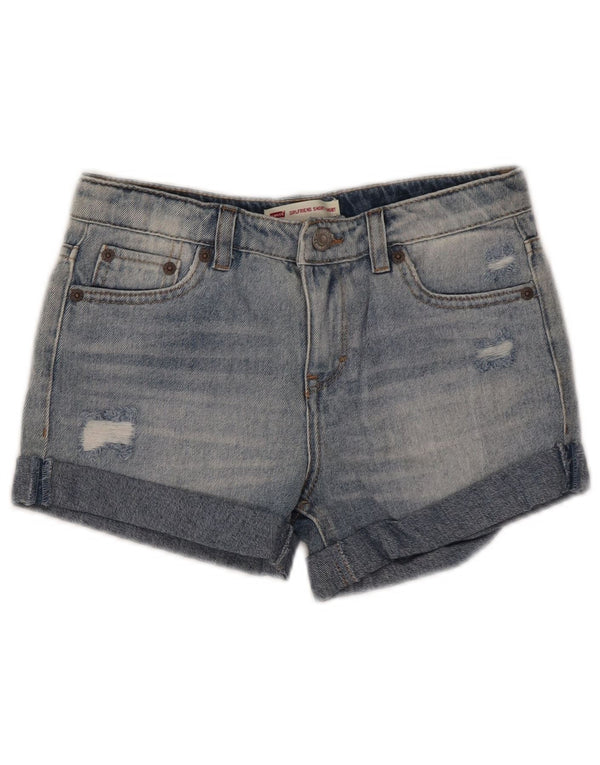 Levi's Girlfriend Distressed Jeansshorts für Mädchen, 9–10 Jahre, W25, blaue Baumwolle