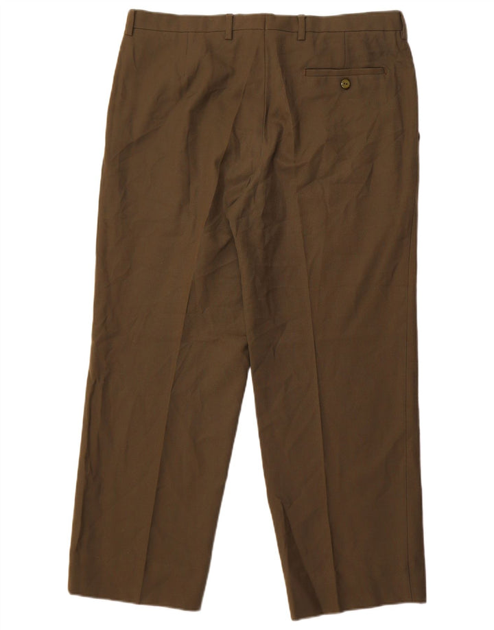 Burberrys gerade Anzughose für Herren, W36, L27, Khaki, Wolle