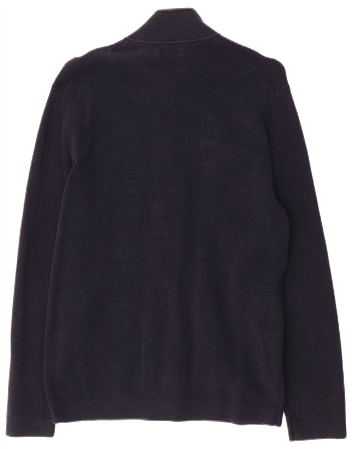 Massimo Dutti Herren-Strickjacke aus mittelblauer Baumwolle