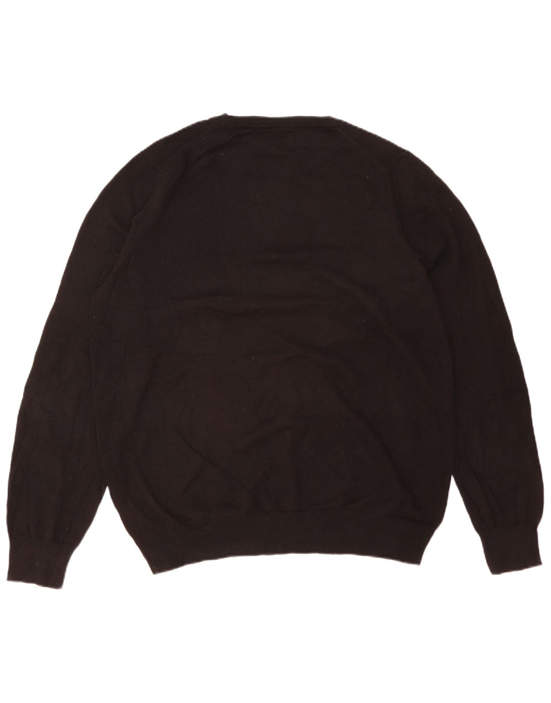 Marks & Spencer Herren-Pullover mit Rundhalsausschnitt, XL, schwarze Baumwolle