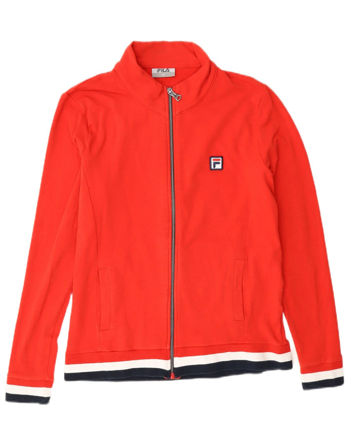 Fila Herren-Trainingsanzug-Oberjacke aus mittelroter Colourblock-Baumwolle