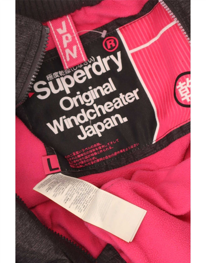 Superdry Damen Windcheater Kapuzen-Windjacke UK 16 Large Grau