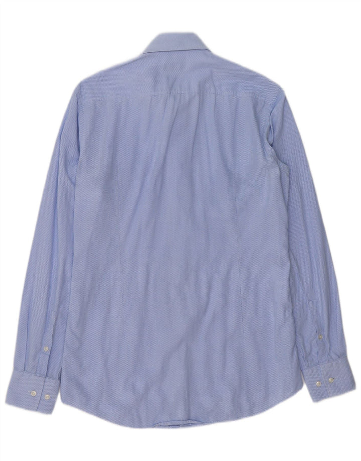 HUGO BOSS Mens Slim Fit Shirt Size 38 15 Medium Blue Chevron