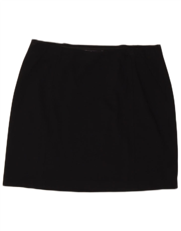 Marks & Spencer Damen Minirock UK 14 Large W32 Schwarze Viskose