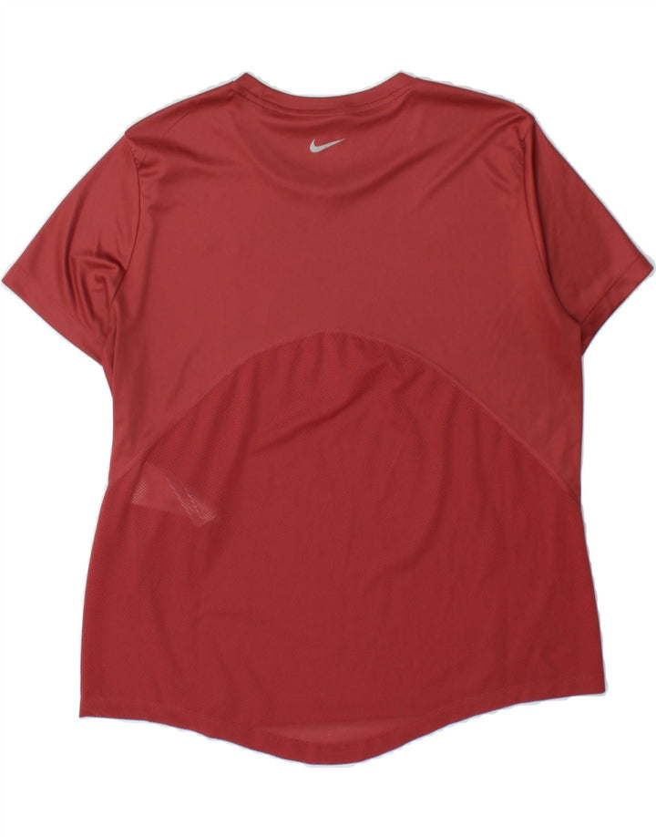 NIKE Womens Dri Fit T-Shirt Top UK 14 Medium Maroon Polyester Vintage Nike and Second-Hand Nike from Messina Hembry 