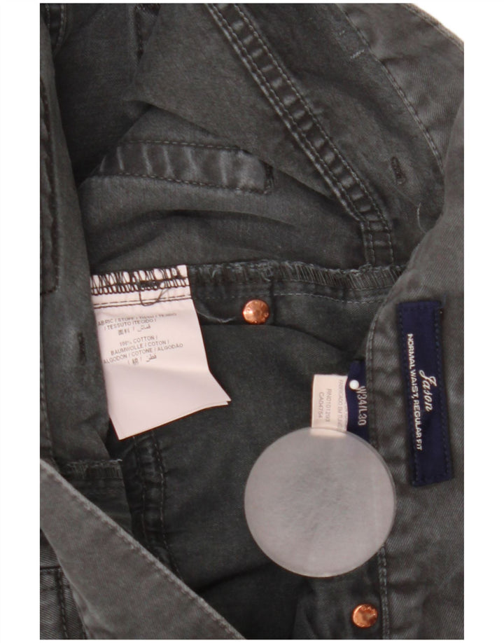 Gant Damen Jason Regular Straight Jeans W34 L30 Graue Baumwolle