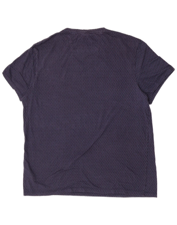Calvin Klein Herren T-Shirt Top XL Marineblau gestreift aus Baumwolle