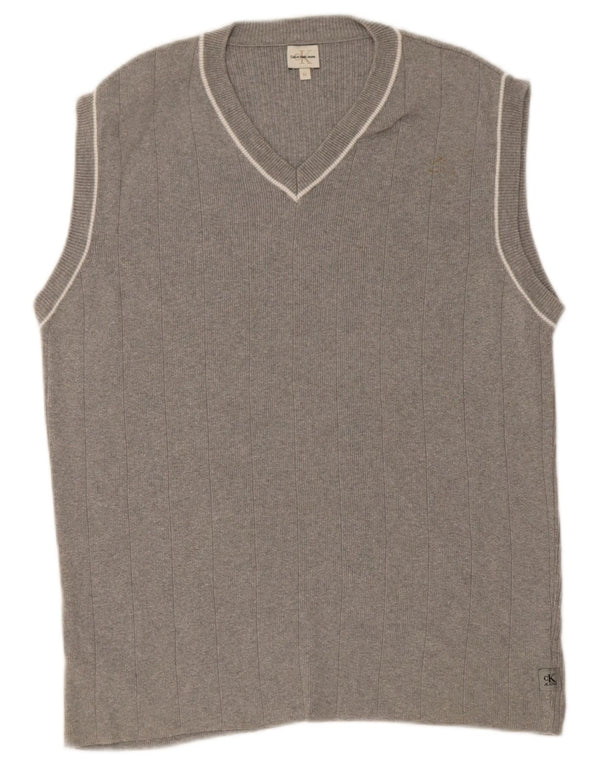 Calvin Klein Jeans Herren-Weste-Tanktop aus mittelgrauer Baumwolle