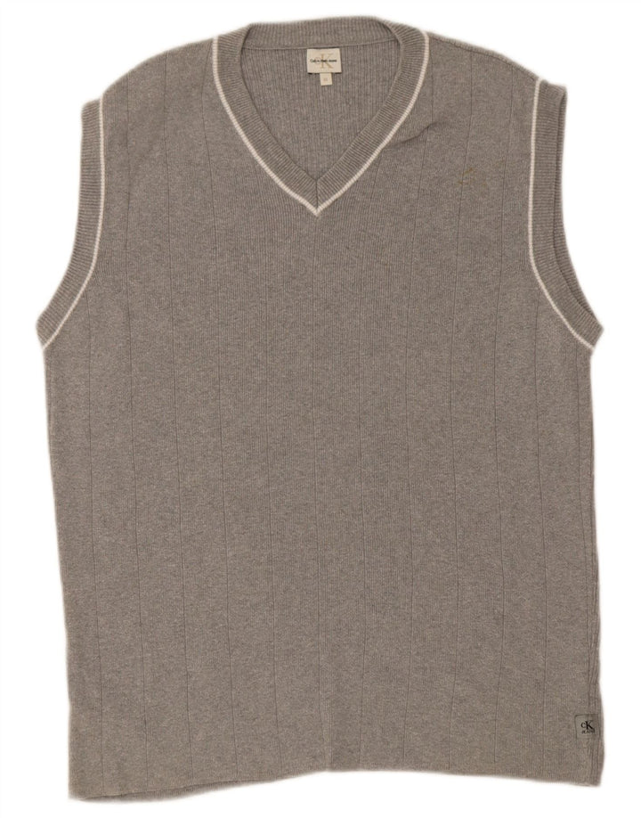 Calvin Klein Jeans Herren-Weste-Tanktop aus mittelgrauer Baumwolle