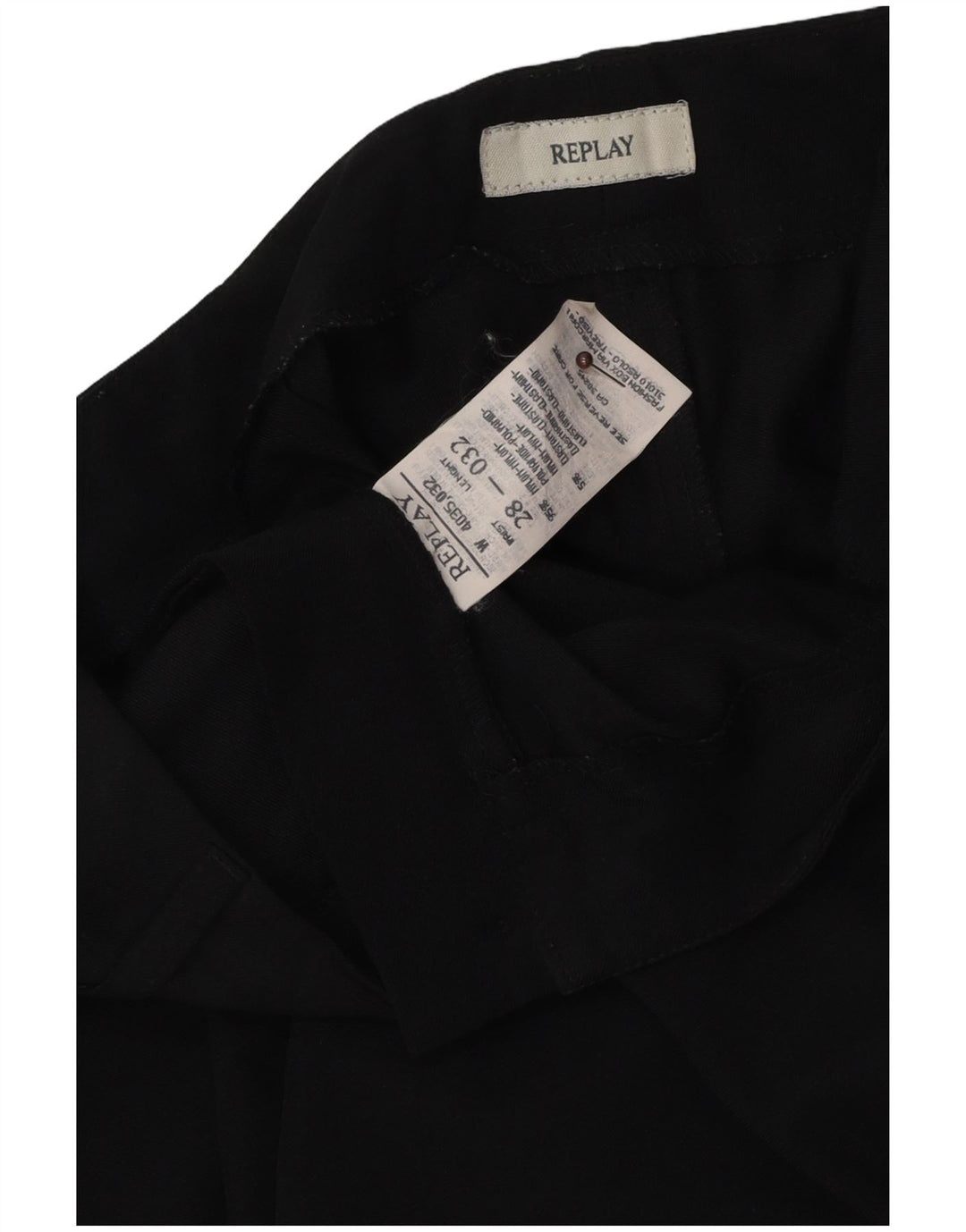 Replay Damen-Freizeithose, gerade, W28, L32, Schwarz, Polyamid