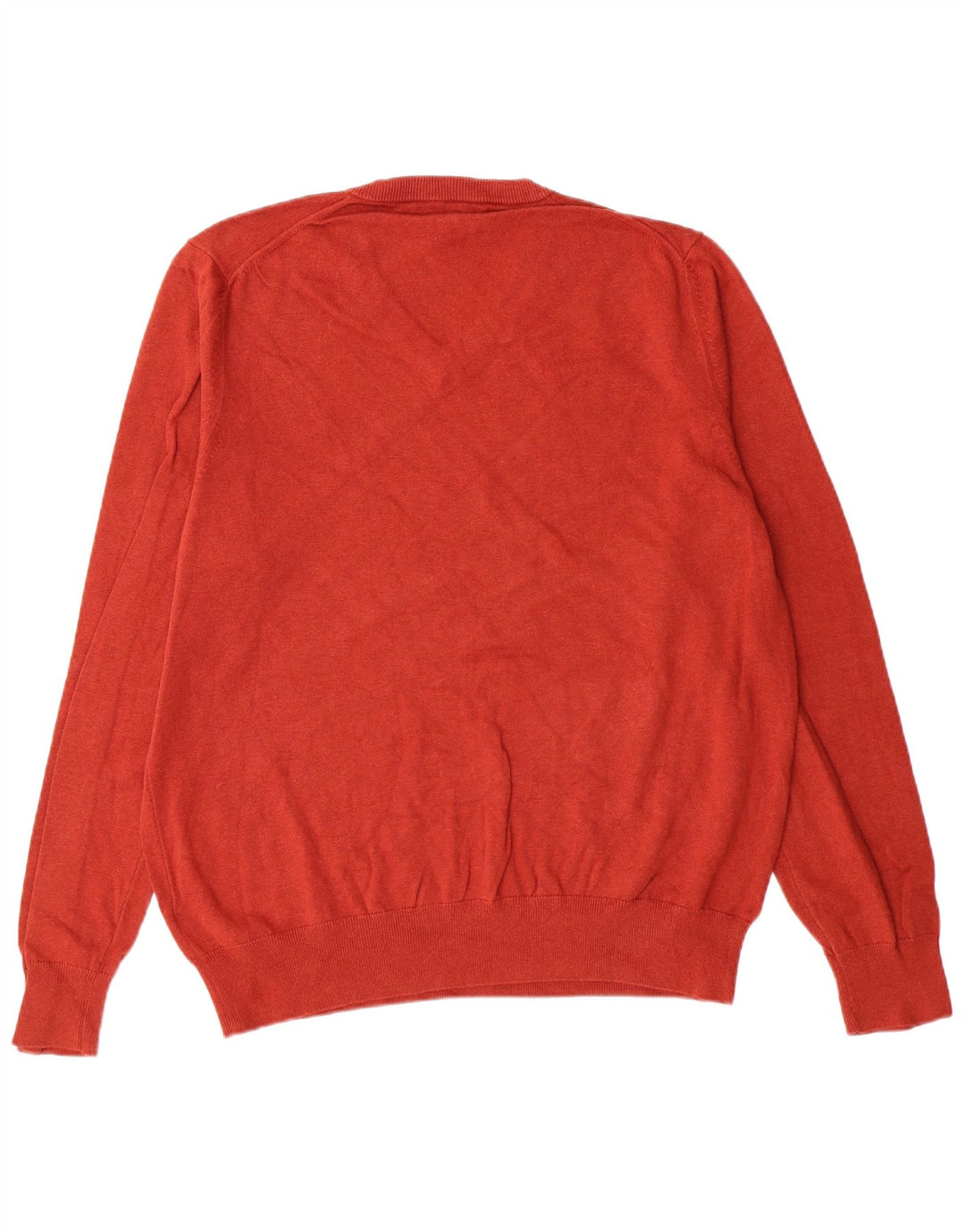 Marks & SPENCER Herren-Pullover mit V-Ausschnitt, XL, rot, Baumwolle, klassisch