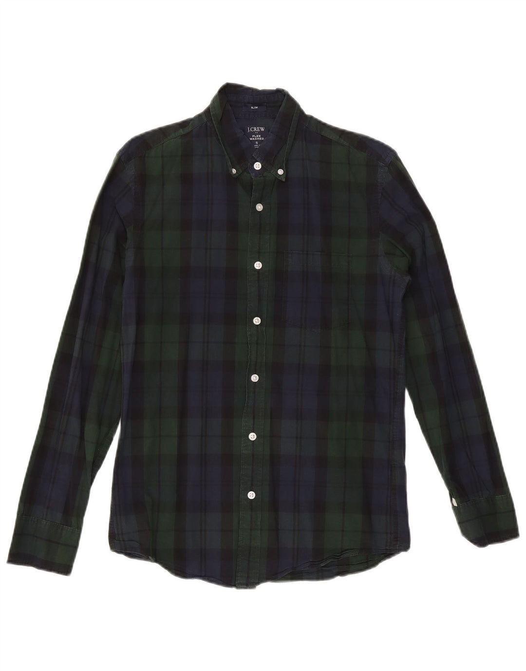 J. Crew Slim-Hemd für Herren, klein, grün kariert, Baumwolle