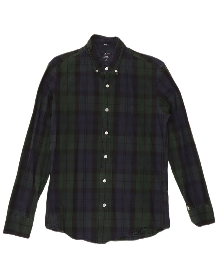 J. Crew Slim-Hemd für Herren, klein, grün kariert, Baumwolle