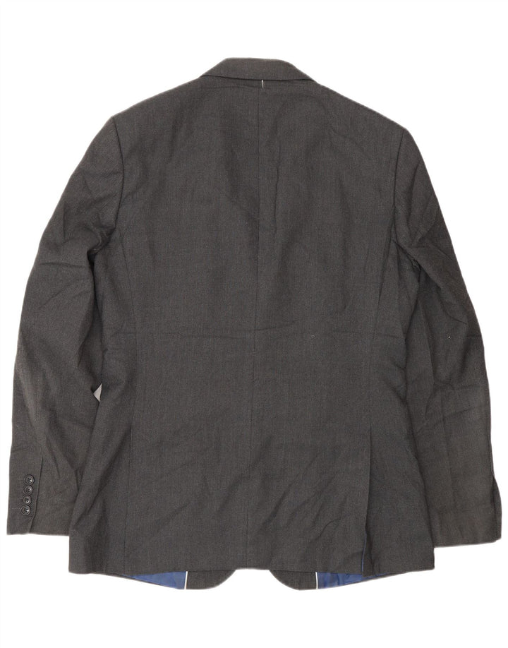 Marks & Spencer Herren-Blazer, lang, schmal, mit 2 Knöpfen, UK 40, Mittelgrau