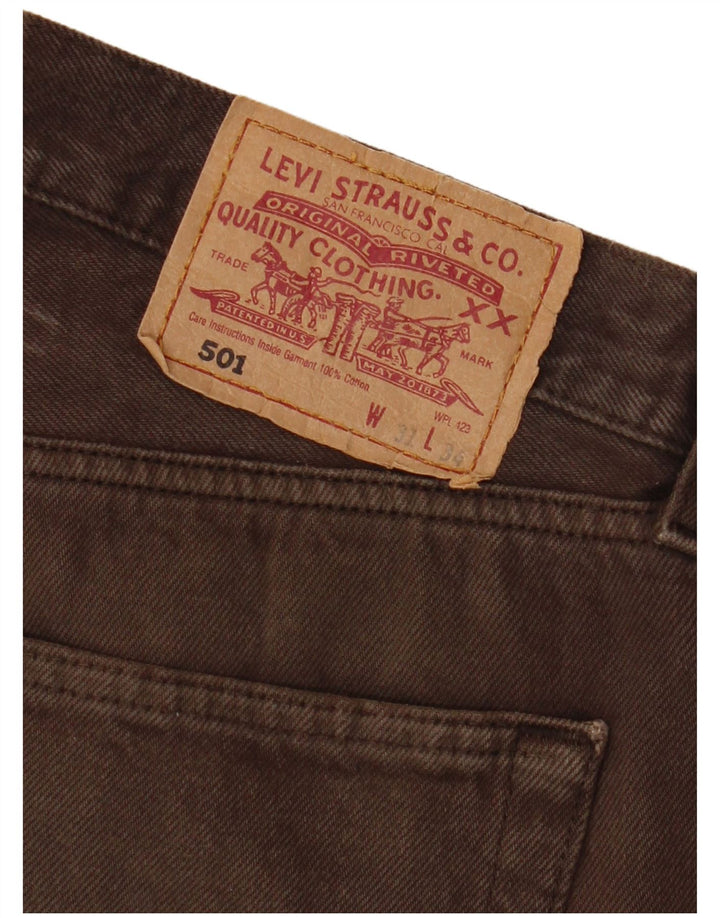 Levi's Herren 501 Straight Jeans W31 L34 Braune Baumwolle