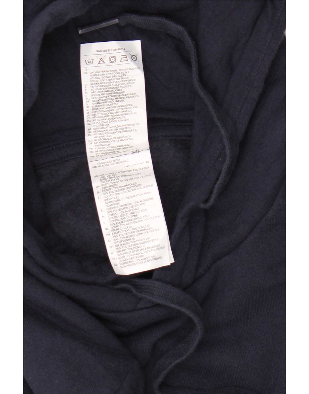 Adidas Herren Kapuzenpullover aus mittelblauer, marineblauer Baumwolle