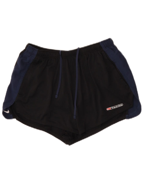 Nike Womens Dri Fit Sport Shorts UK 12 Medium  Black Colourblock Polyester