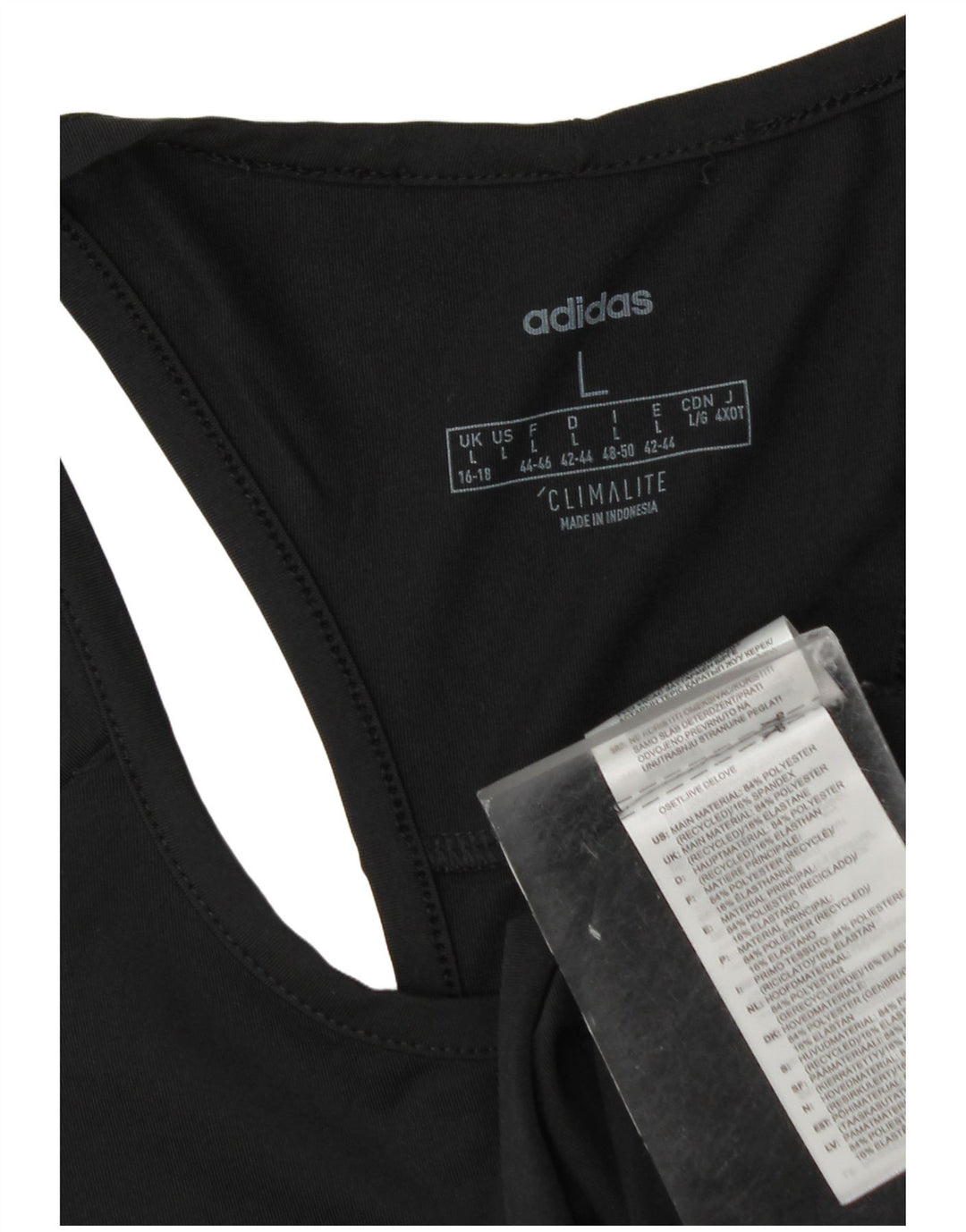 Adidas Damen Climalite Weste Top UK 16/18 Large Schwarz Polyester