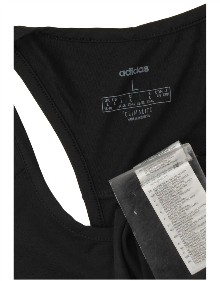 Adidas Damen Climalite Weste Top UK 16/18 Large Schwarz Polyester