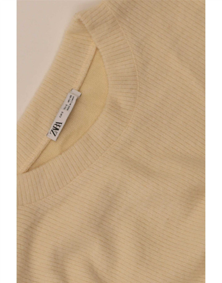 Zara Damen Top Langarm UK 10 Small Gelb