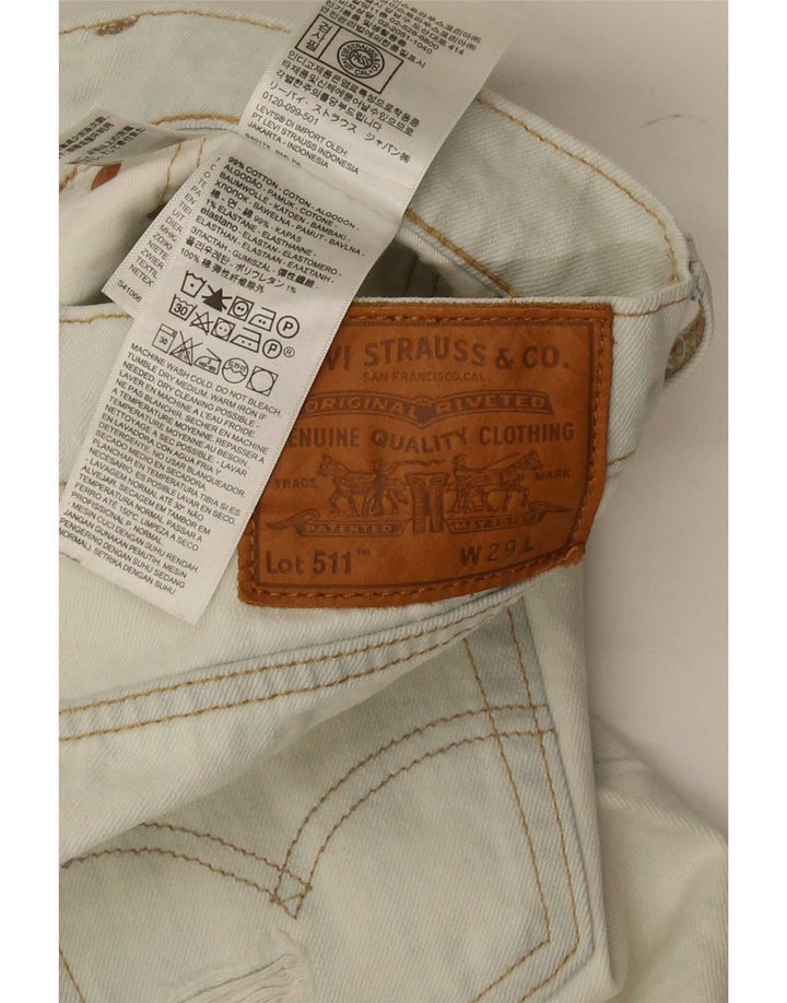 Levi's Herren 511 Slim Fit Distressed Denim Shorts W29 Small Blaue Baumwolle
