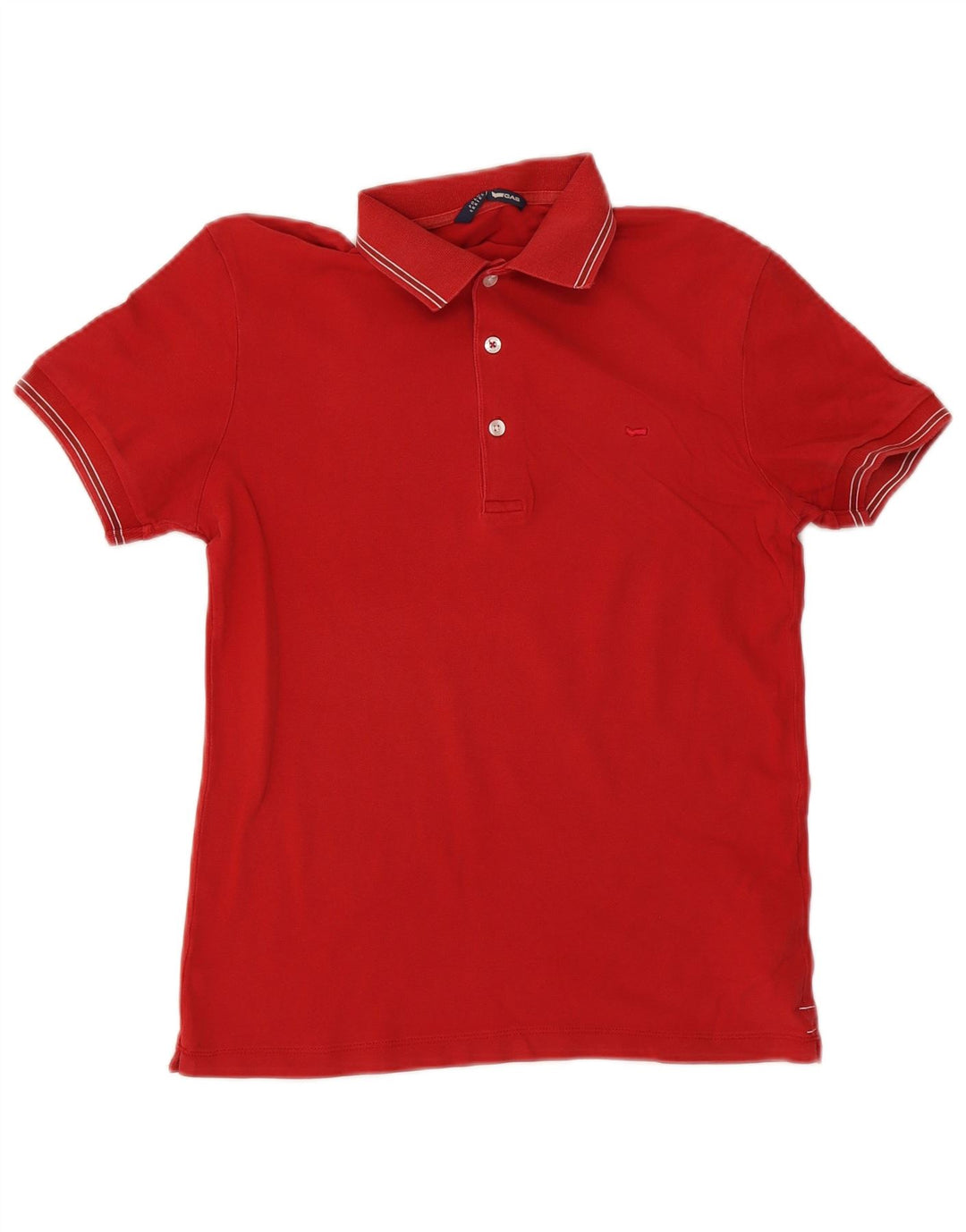 Gas Herren-Poloshirt, mittelrot, gestreift, Baumwolle