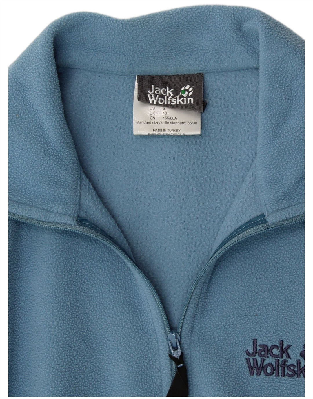 JACK WOLFSKIN Damen-Fleecepullover mit Reißverschluss, UK 10, Small, Blau, Polyester