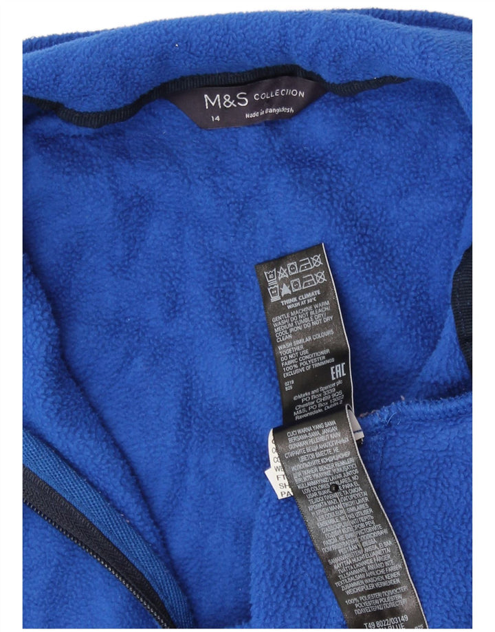 Marks & Spencer Damen Fleecejacke UK 14 Large Blau Polyester